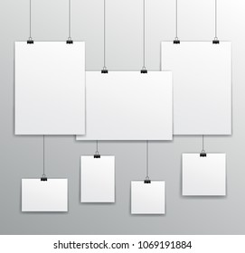 Set white hanging papers - for stock