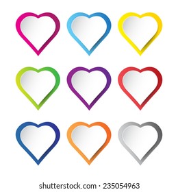 Set of White heart background  with space for your text design