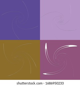 conjunto de formas blancas helicoidales, espirales, rizos y rizos. espiral, giratoria, ilustración giratoria. dos elementos de diseño sobre fondo monocromo de un solo color. helix, conjunto voluto