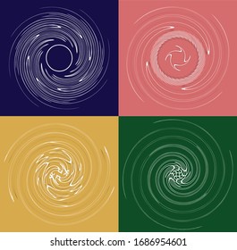 set of white helical, spiraling, curl and curly shapes. spiral, twirl, swirl illustration. twine design elements over single-color, monochrome background, backdrop. helix, volute set