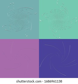conjunto de formas blancas helicoidales, espirales, rizos y rizos. espiral, giratoria, ilustración giratoria. dos elementos de diseño sobre fondo monocromo de un solo color. helix, conjunto voluto