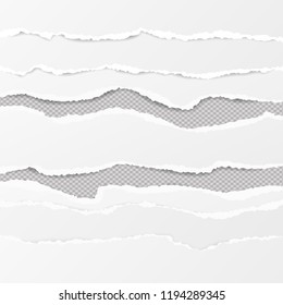 Set White Horizontal Ripped Paper Strips Stock Vector (Royalty Free ...