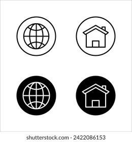Set of white icons isolated against a black background, on a theme Contacts and communication