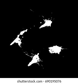 set of white ink brush strokes. Collection of grunge hand-drown strokes for your design. Isolated elements. Vector illustration.
