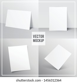 Set of white mockup poster. Poster presentation.