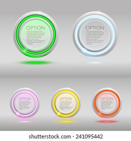 set of white modern buttons for web design. eps 10