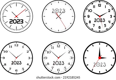 Set White Office Wall Clock Icon Stock Vector (Royalty Free) 2192185245 ...