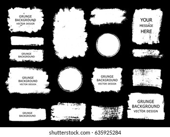 Conjunto de pintura blanca, pinceladas de tinta, pinceles, líneas. Arte sucio