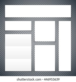 Set of White Paper Banners and Mockups. Clipping paths included.