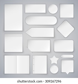Set of White Paper Sheets Mock Ups and Banners