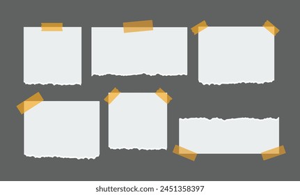 set of white paper with sticker vector illustration