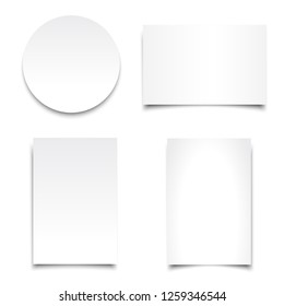 Set white papers with shadows - stock vector