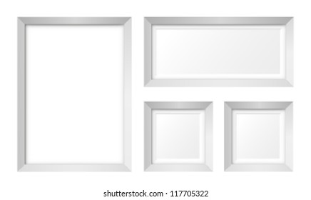 Set of white photo frames vector