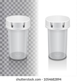 Set of white pills bottle isolated on transparent background for your design