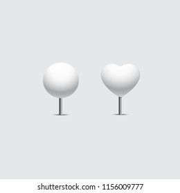 Set of the white pins 
