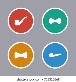 Set of white pipes and bow ties