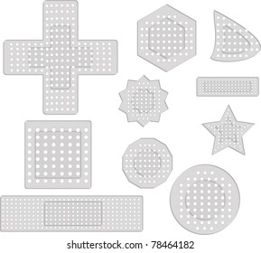 set of white plasters isolated on white background. vector illustration