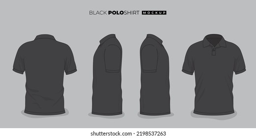 Set of white polo shirt template with any view design for product advertising design