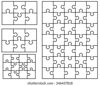 Set White Puzzles Vector Stock Vector (Royalty Free) 246437818 ...