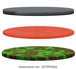 Set of white realistic 3d cylinder pedestal podium