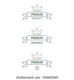 set of white ribbons premium quality on a white background