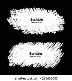 Set of White Scribble Stains Hand drawn in Pencil, vector logo design elements