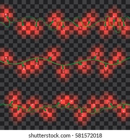 Set of white shining garland lights