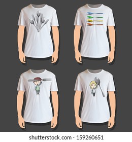 Set of white shirt design
