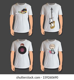 Set of white shirt design