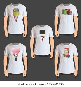 Set of white shirt design