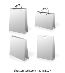 set of white shopping bags