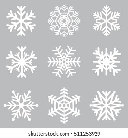 Set of white snowflakes