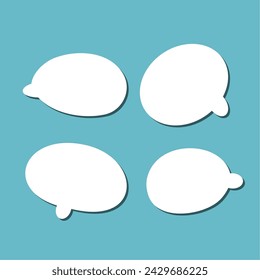 Set of white speech bubble with shadow isolated backgroud. space for text. abstract blank area for rill text of font.
