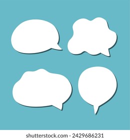 Set of white speech bubble with shadow isolated backgroud. space for text. abstract blank area for rill text of font.