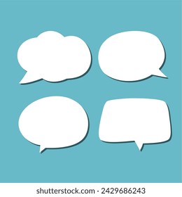 Set of white speech bubble with shadow isolated backgroud. space for text. abstract blank area for rill text of font.