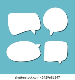 Set of white speech bubble with shadow isolated backgroud. space for text. abstract blank area for rill text of font.