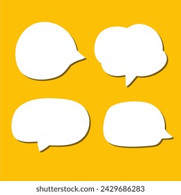 Set of white speech bubble with shadow isolated backgroud. space for text. abstract blank area for rill text of font.