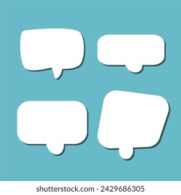 Set of white speech bubble with shadow isolated backgroud. space for text. abstract blank area for rill text of font.