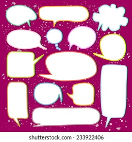 Set of white speech bubbles