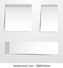 Set white sticky papers - stock vector
