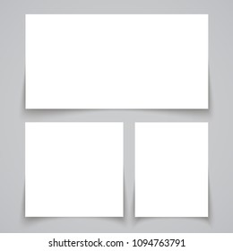 Set white sticky papers - vector