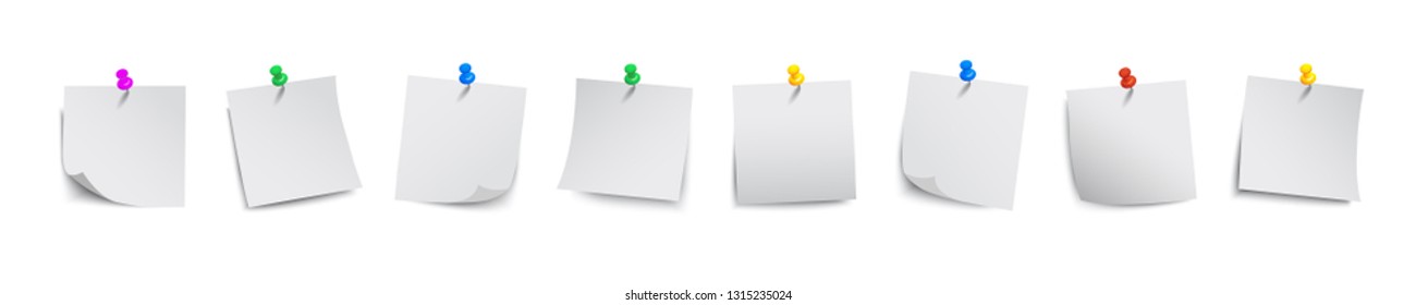 Set white sticky papers - vector for stock