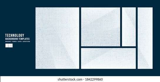 Set of White Technology Template Background,banner,Cover and advertising concept,design for Digital marketing Website,Vector