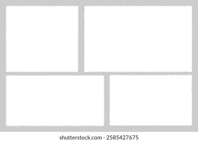 set of white torn paper sheets with isolated realistic shadow effect, collection of ripped paper strip elements. design for social media banner background. vector illustration eps 888.