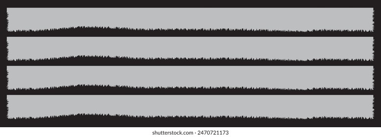 Set of white torn or ripped paper sheet. Scrapbook edge, notebook tear or blank page split vector design eps 10