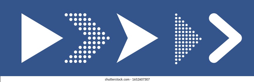 Set of white vector arrows isolated on blue. Arrow icon. Arrow vector icon. Arrows vector illustration collection
