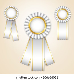Conjunto de cintas de los premios vectoriales blancos con lugar para el texto