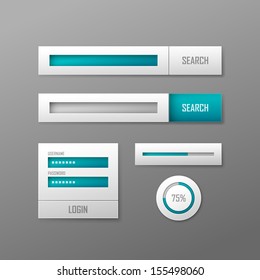 Set of white vector web elements