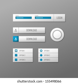 Set of white vector web elements