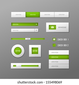 Set of white vector web elements